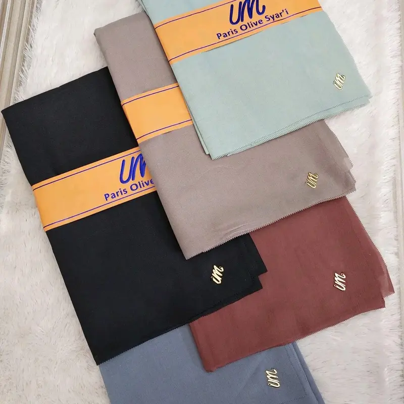 Hijab Segiempat Paris Olive Syar'i Umama Scarf 130x130 2
