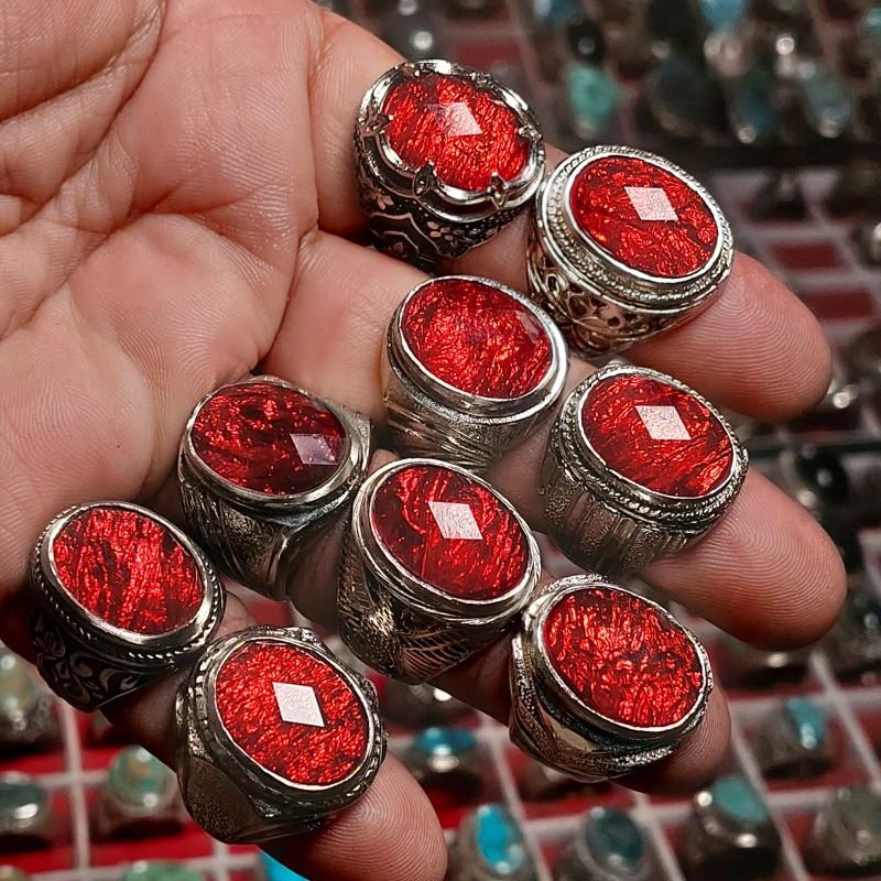 Cincin Wisanggeni Merah RS / R4cun Api Merah /Red Fire opal ring alpaka super Delima