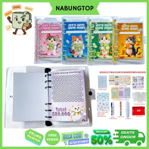 [NABUNGTOP-COD] Binder Keuangan A6 – Paket Nabung Lengkap Dompet Organizer + Gratis 10 Ziplock Motif Kucing Gratis Ongkir