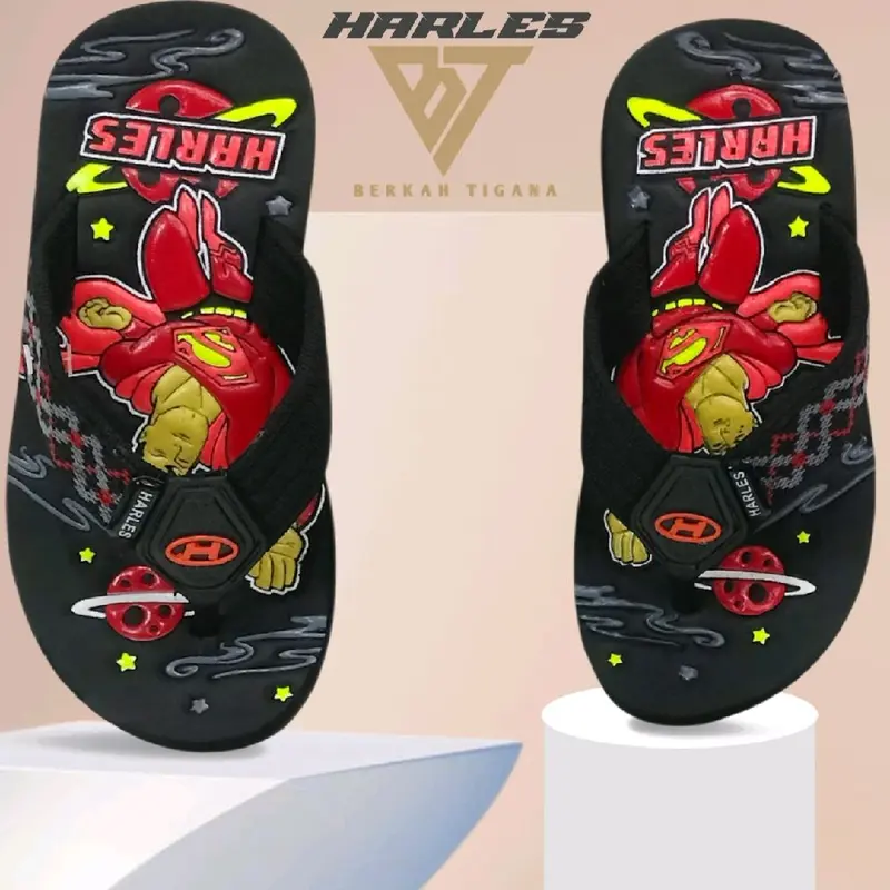 SENDAL JEPIT GUNUNG  HARLES ANAK LAKI-LAKI USIA DIBAWAH 4 SETENGAH TAHUN MOTIF SUPER HERO 5