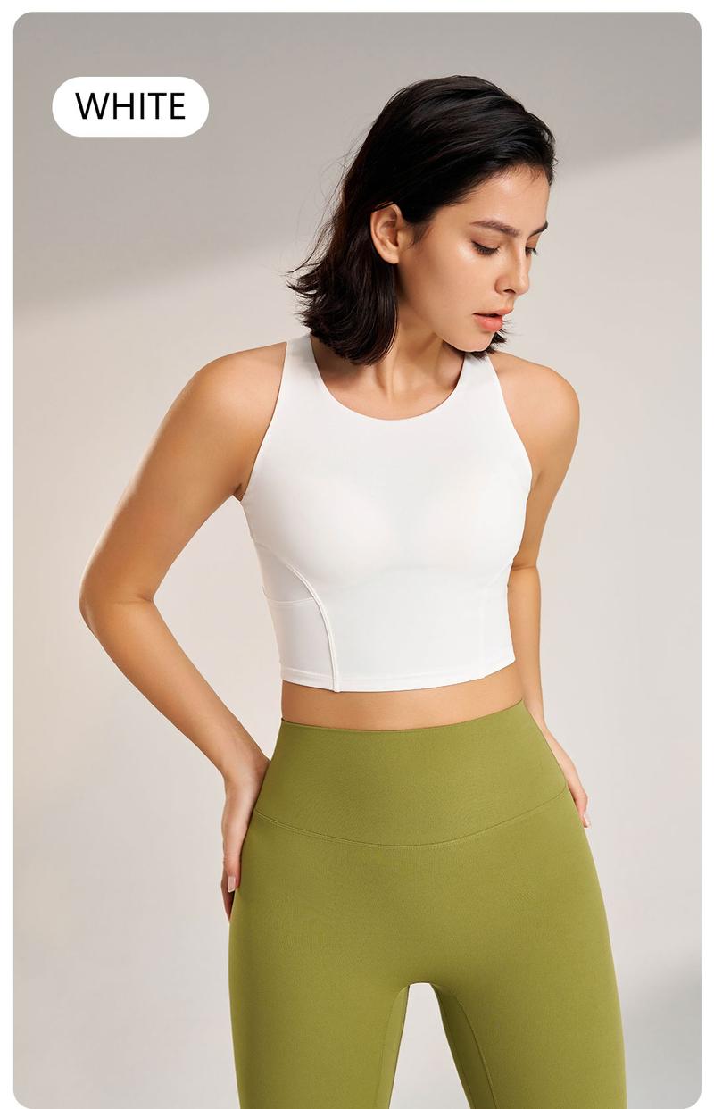 Product Introduction of Women's Yoga Sports Underwear Fitness Outerwear Running Bra Comfortable Tank Top Without Steel Ring 22