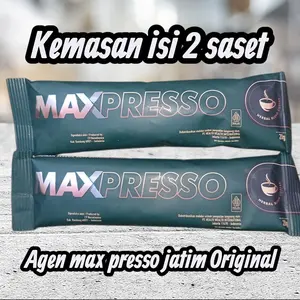 kopi max presso ,, ( 2 saset ) original hwi Gula Coffee Susu Robusta Manis