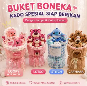 Sanrio Cinnamoroll Kelinci kado ultah / buket boneka Buket Buket Mainan Mewah Boneka Bunga Hari Valentine Gadis Hadiah Merah Muda Pacar Hadiah Wisuda Bunga Anime Lucu