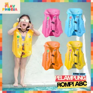 Playphoria Pelampung Rompi Renang Anak Kids Swim Vest Warna Polos Step ABC Series Berkualitas Jaket Rompi Pool School Ban Life Air