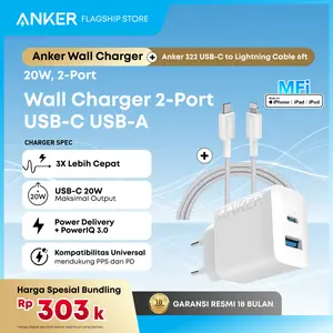 Anker Kepala Charger Adapter GaN USB C Lightning MFI PD fast Charging For iPhone 17 16 15 14 13 30W 20W Ice Cooled Bundle Kabel 3ft 6ft