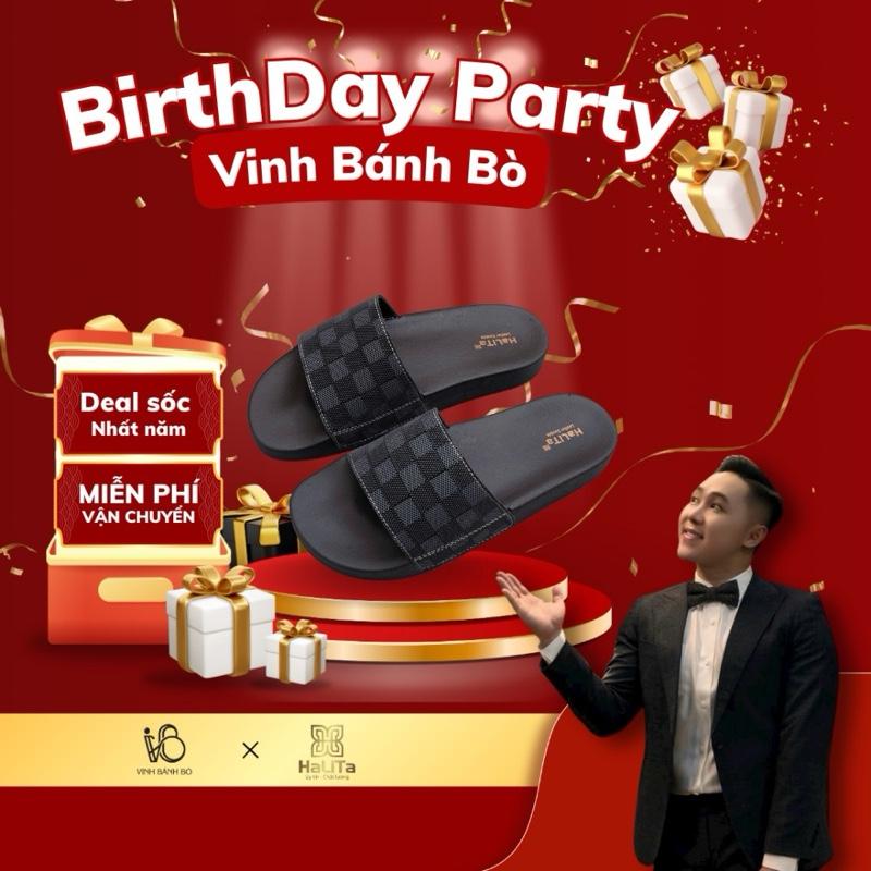 VinhBanhBo x HaLiTa Dép Bub Siêu Nhẹ Da Bò Lưu Bút Chống Trầy Xước Mặt Đế Cao Su In Vân Gỗ Nhám Giúp Đi Mưa Thoải Mái Dép Nam Đẹp Sang Chảnh Chống Trượt