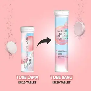 COOLVITA COLLAGEN Coolvita Healthy Skin Collagen + Vitamin C Rasa Peach 10  dan 20 tablets