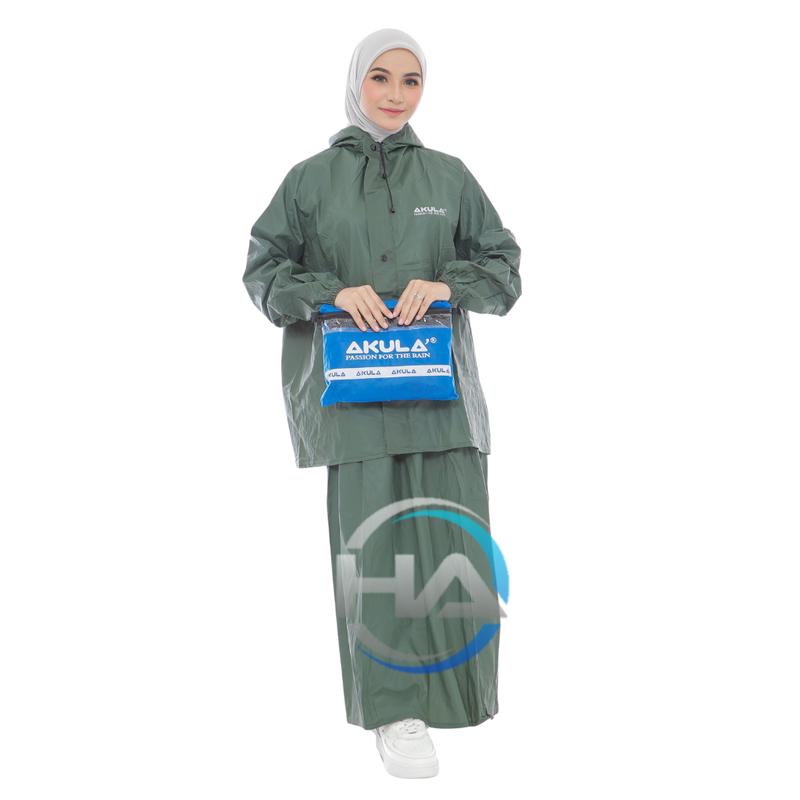 Jas hujan Akula Setelan Rok Wanita New Produk Terbaik Anti Rembes Best Quality Mocca 8