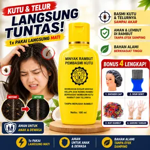 Cap Tiga Jempol Minyak Rambut Pembasmi Kutu 100ml - Shampo Pembersih Kutu dan Telurnya Bukan Peditok Peditox