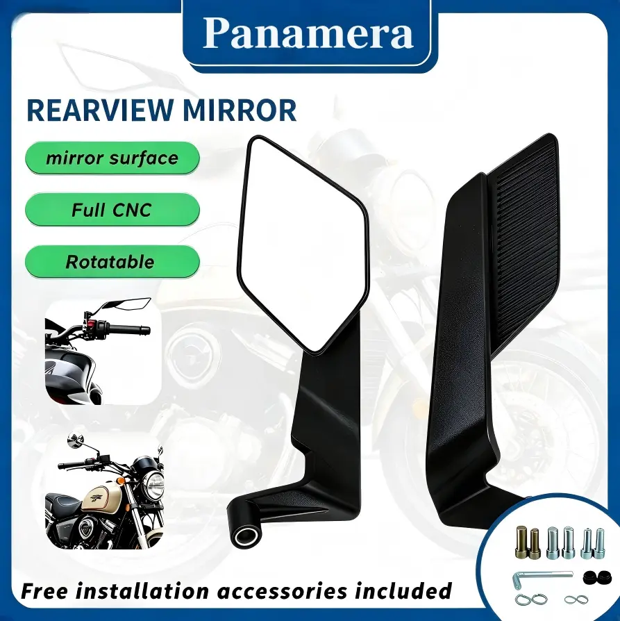 Spion Winglet V6 Black Stealth Series Lipat Full CNC Premium Universal Drat 14 12 Motor Matic Bebek