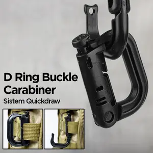 Permata MALL - - Carabiner D Ring Buckle Quickdraw Plastik Tactical MOLLE Outdoor - K307
