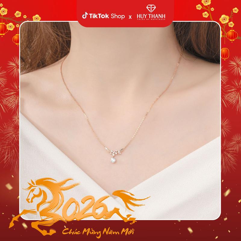 HuyThanhJewelry DCPTB315 Dây Chuyền Vàng 10K 14K Chốt Móc Chờ Họa Tiết Nữ Tính