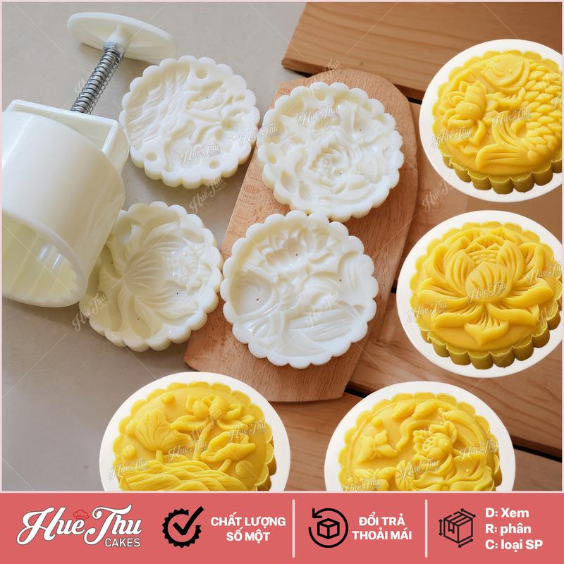 Khuôn lò xo Cá Chép Hoa Sen 150 200g 4 mặt - khuôn làm bánh trung thu bánh dứa bánh cốm xu xê nhấn xôi hoa đậu