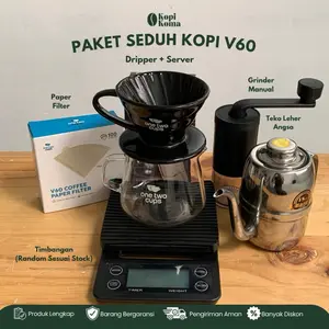 Paket Alat Kopi Rumahan Manual Brew v60 dripper set lengkap + Timbangan Timer