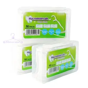 1PACK isi 50 Macromolecule dental floss steril isi 50 benang tusuk gigi steril isi 50 pembersih celah gigi benang selah gigi
