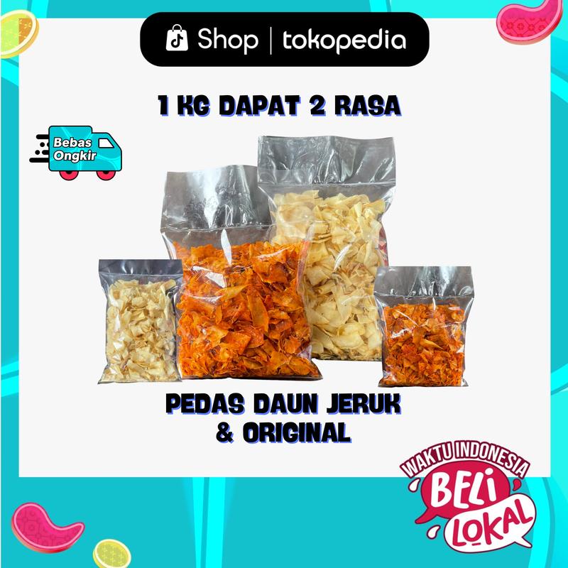 500Gram Keripik Kriwil Pedas Daun Jeruk & Keripik Kriwil Original 500 Gram Keripik Kriwil Sari Asih Cemilan Food Snacks Asin Kerupuk Kerupuk 0