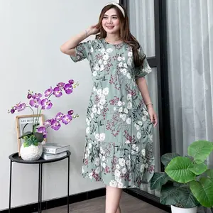 Daster Wanita Sakura Busui Friendly Resleting Depan Rayon Premium Bumil Tidur