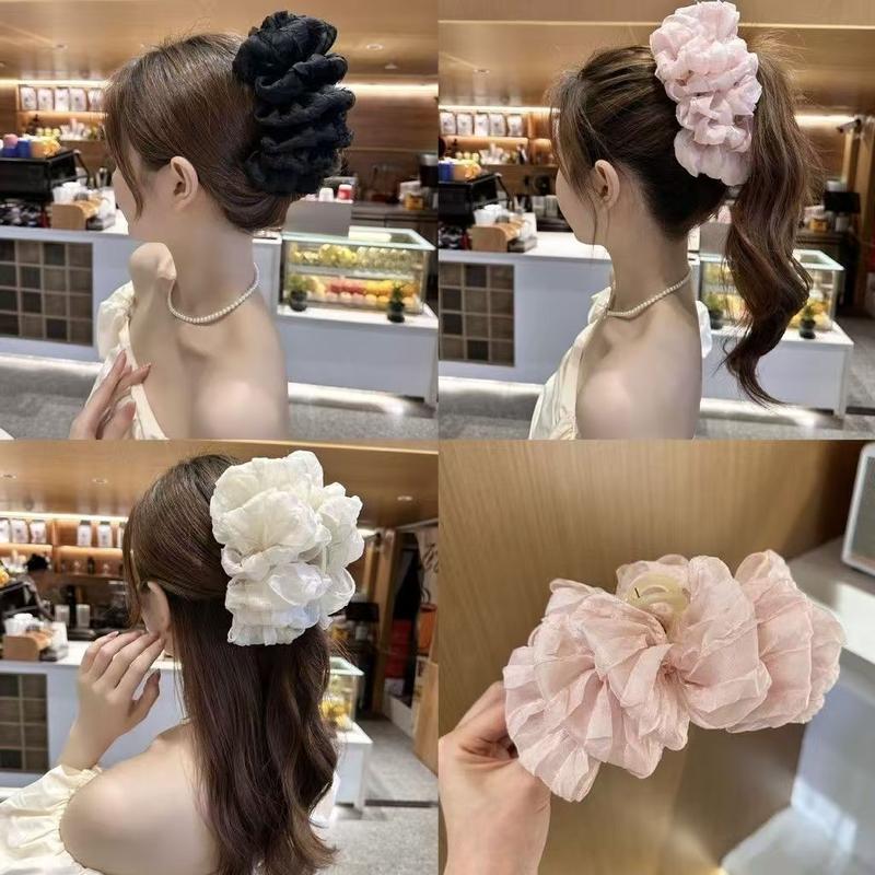 Kẹp Tóc Nơ Ngoại Cỡ Kẹp Tóc, Dành Cho Nữ, Cảm Giác Cao Cấp, Kẹp Cá Mập Ở Phía Sau Đầu, Thiết Kế Tay Cầm Bong Bóng Đám Mây 3
