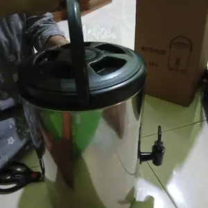 Air Milk Tea Bucket 6 8 10 12 Liter Tahan Panas Dingin Dispenser Air Minum Serbaguna Termos Stainless Steel dengan Keran Premium