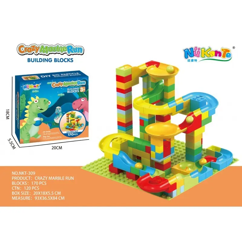 Mainan Brick Balok Susun Anak DIY Puzzle Marble Run Building Block 1