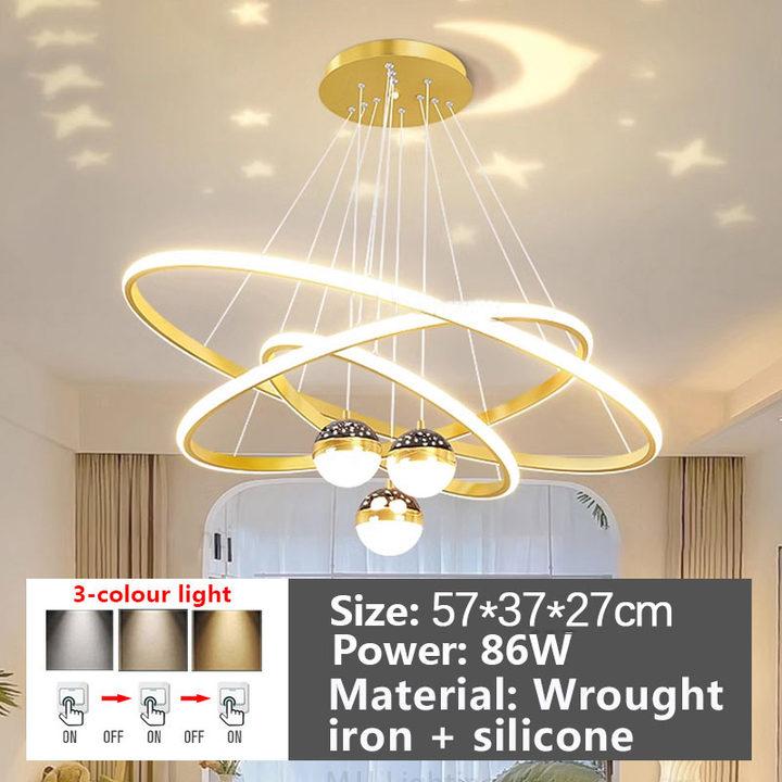 Product Introduction of Led 3 Warna  Nordik Kristal Lampu Gantung   Minimalisme proyeksi chandelier  Restoran Ruang Tamu kamar tidur Koridor  Dekoratif Mewah 23