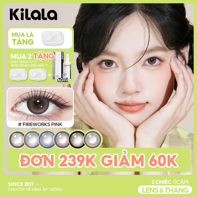  Kilala Kính Áp Tròng Kilala Lens 6 Tháng Màu Nâu Xám Lam DIA 14.5mm Độ Cận 0-7 Lens Giãn To Hack Mắt To Tròn Thích Hợp Mắt To Hiệu Quả Cải Thiện Mắt Tam Bạch Tốt 