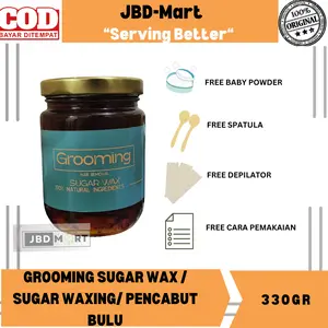 (330gr) Grooming Sugar Wax ( Free Spatula + Strip Wax + Baby Powder ) Pencabut Bulu-bulu