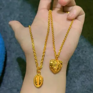 Keisya Jewelry Kalung Love durian Pendek 45 cm Mewah Awet Harian Desain Elegan