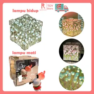 igoods.rose  DIY bunga tulip lampu led box/Kamar Tidur Ins DIY Untuk Dekorasi Hadiah Liburan Girlfriend gift
