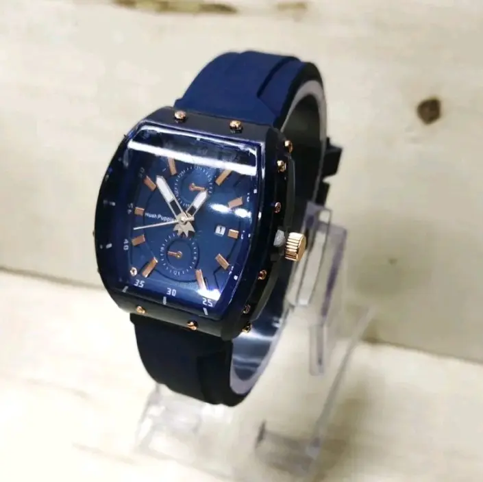jam tangan wanita terlaris baut model oval strap rubber Analog Elegan Hadiah 5