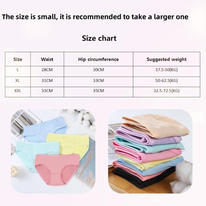 Product Introduction of Underwear Women panties female student solid color mid-waist girl cute trousers girly panties Womenswear Comfort 1