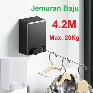 Jemuran Baju Portable Indoor Outdoor Retractable Tali Clothesline Kuat