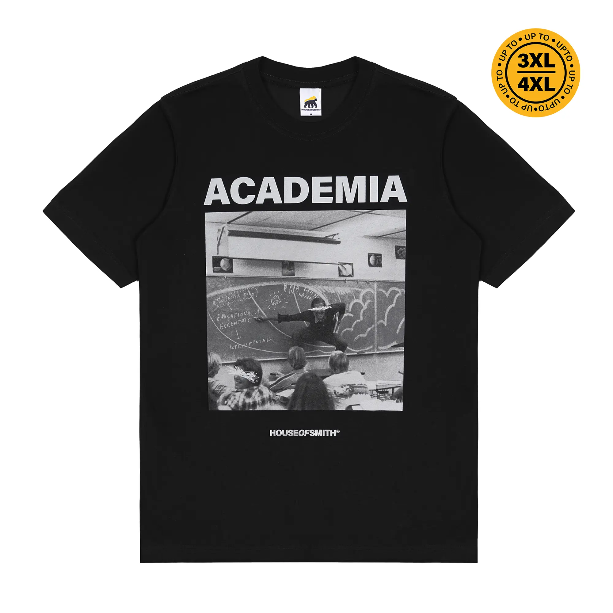 House of Smith T Shirt Academia Black Regular #11 - Kaos Pria Lengan Pendek