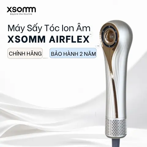 Máy Sấy Tóc Ion Âm XSOMM AirFlex – Siêu Nhẹ 270g, Thiết Kế Micro-Curves Chống Trượt, Sấy Khô Thần Tốc