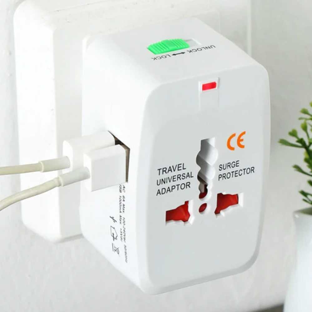 MAERKNON Travel Adaptor Universal AU US UK EU Dual USB 1000mA - HHT210