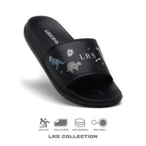 Sandal Dilophosaurus Shoes Slip On Dino Casual Black Wanita Selop Sendal Cewek