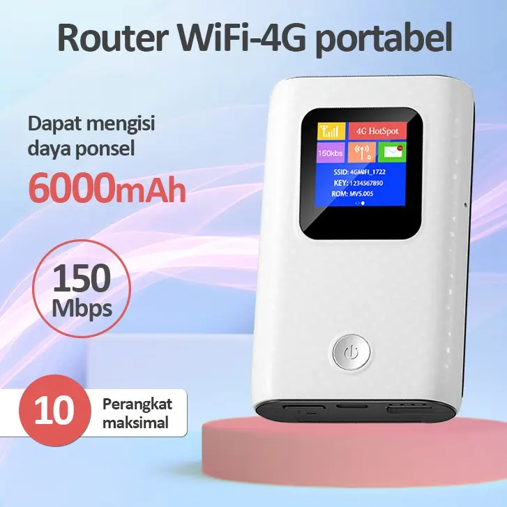 POPIC Modem Wifi 4G LTE with Power Bank SMARTCOM SM9050 PRO 6000mAh 0