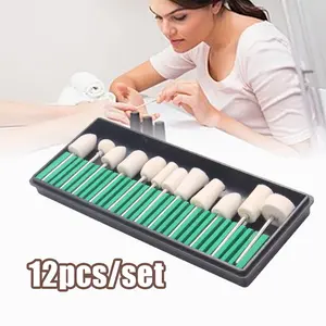 12pcs Bur poles wool felt feltcone buff Wool Felt Mounted Point Wool Poles Mini