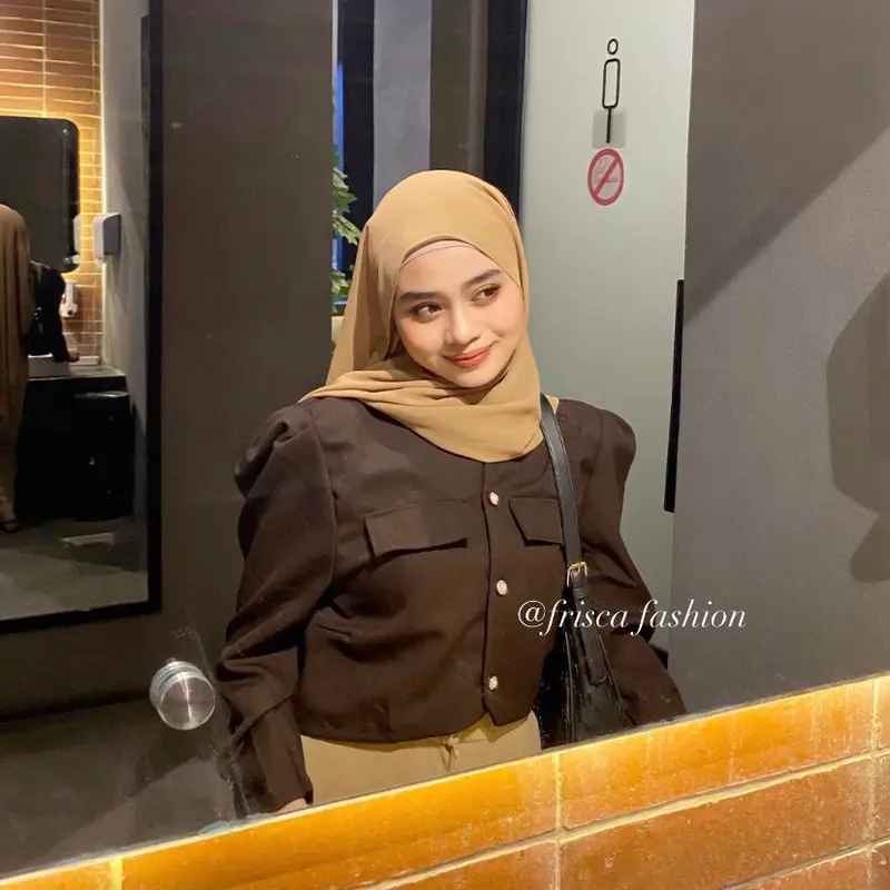 Frisca fashion - Sonia Blouse Blezer Crop Top / Outer wanita terbaru 3
