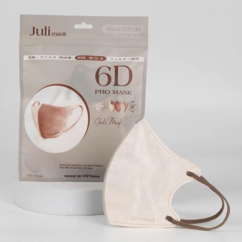  Sỉ Combo 60- 120 chiếc Khẩu trang 6D JULI Promask Mẫu Thời Trang Mới Cực Sang Xịn Mịn 