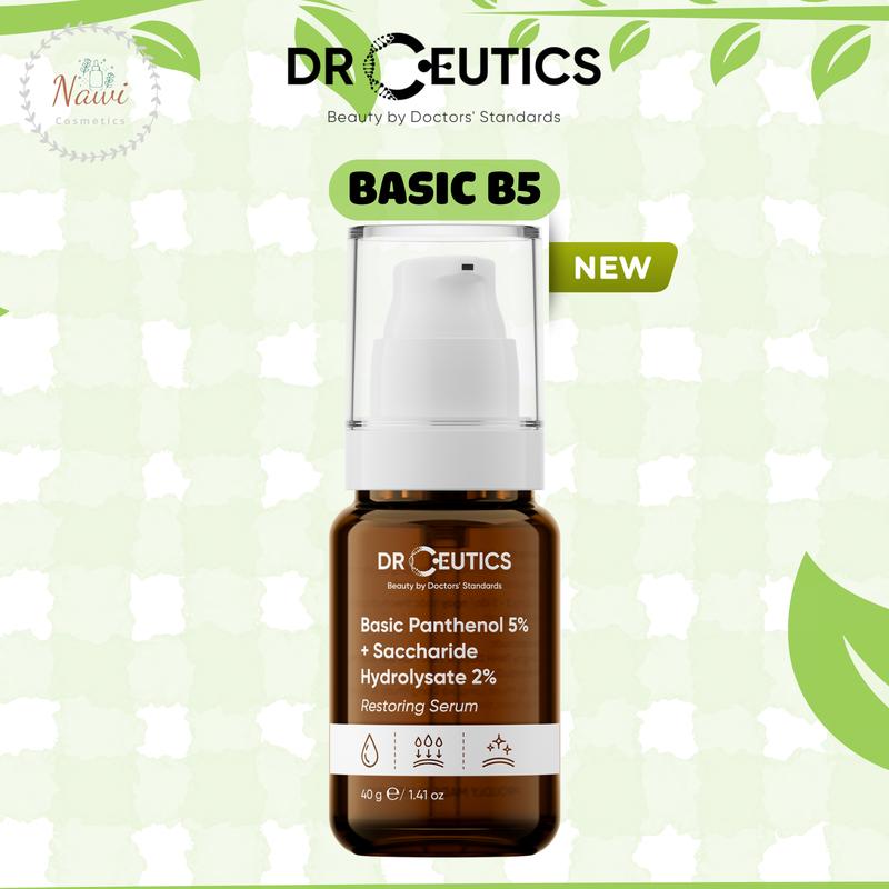 PHIÊN BẢN MỚI DRCEUTICS Tinh Chất dưỡng da cấp ẩm B5 Basic Hydration 5% DrCeutics Cho Da Dầu Mụn 30ml
