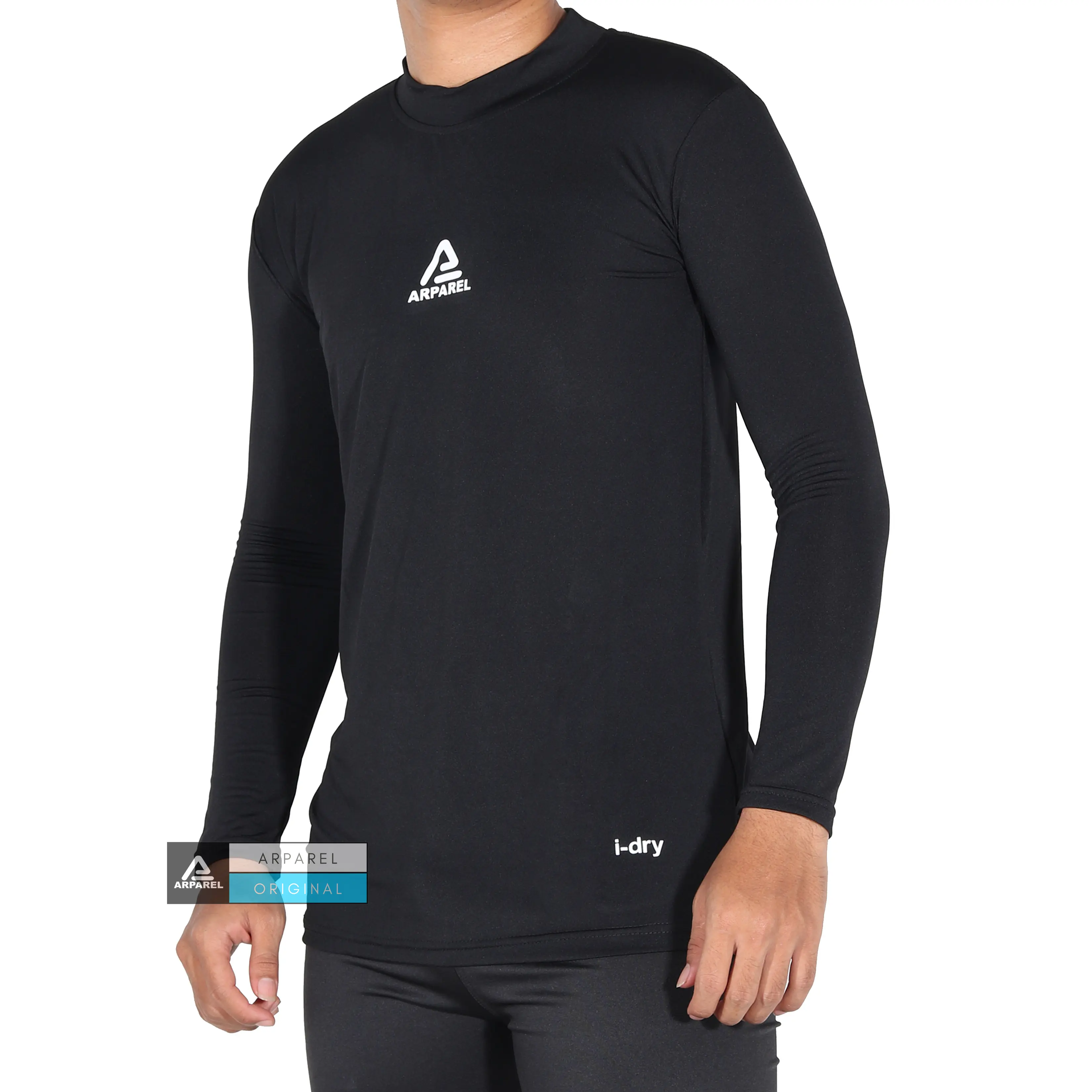 baselayer manset pria original / manset olahraga / manset pria / baselayer football Black White Arparel Sport