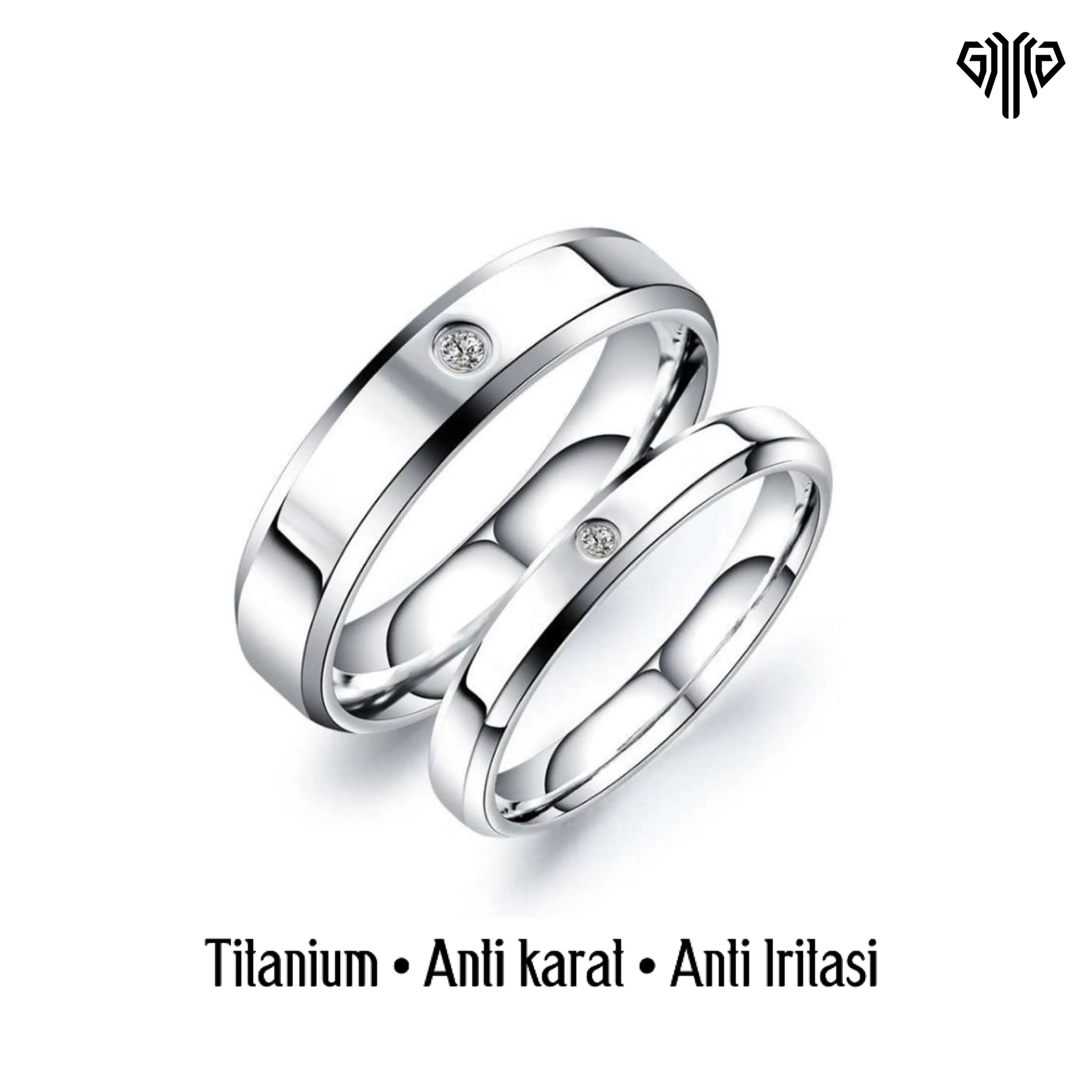 Cincin Couple Ring Tunangan Aksesories Pria Wanita Aesthetic CCCSPP  Silver