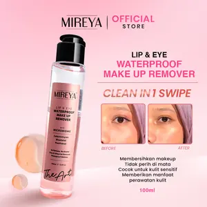 Mireya The Art Lip & Eye Waterproof Makeup Remover with Microbiome 100ml – Pembersih Makeup & Cleanser Wajah untuk Kulit Sensitif, Tidak Perih di Mata