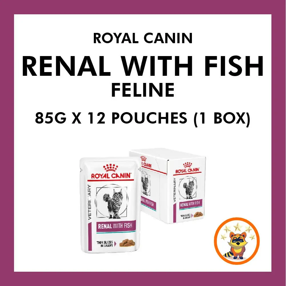 Royal Canin Vet Care Cat Feline Kucing Renal With Fish Wet Pouch 85g x 12 (1 Box)