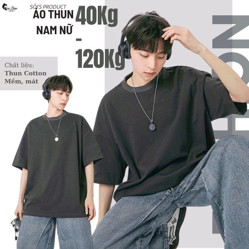 40-120kg Áo Cotton Nam Nữ Thời Trang BIGSIZE Áo Phông Cổ Tròn Thun lovito Top Women màu đen đễ thương Menswear