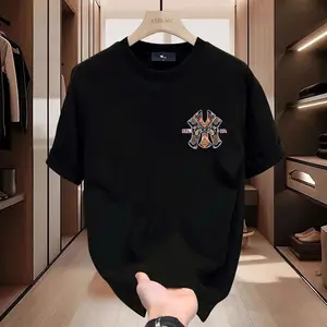 T-shirt Distro trendy Lengan Pendek bahan Katun Premium Sablon Digital Printing pola gambar motif keren bagian depan belakang Kaos oblong Warna Hitam Putih Baju