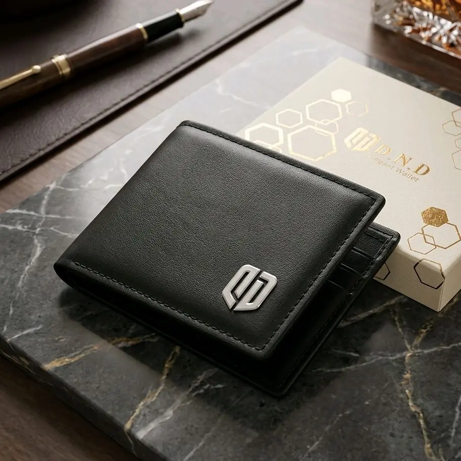 DOMPET DND Dompet Pria Kulit Sintetis Simple dan Elegant Desain Minimalis Fungsi Praktis untuk Kartu dan Uang Free Box