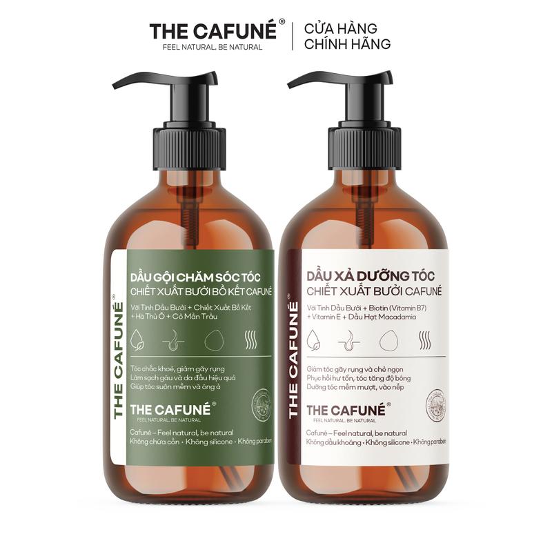 Combo Dầu Gội Xả Bưởi The Cafuné 450ml, Giúp Dưỡng Tóc Mềm Mượt, Giảm Gãy Rụng, Không Chứa Paraben Và Silicone