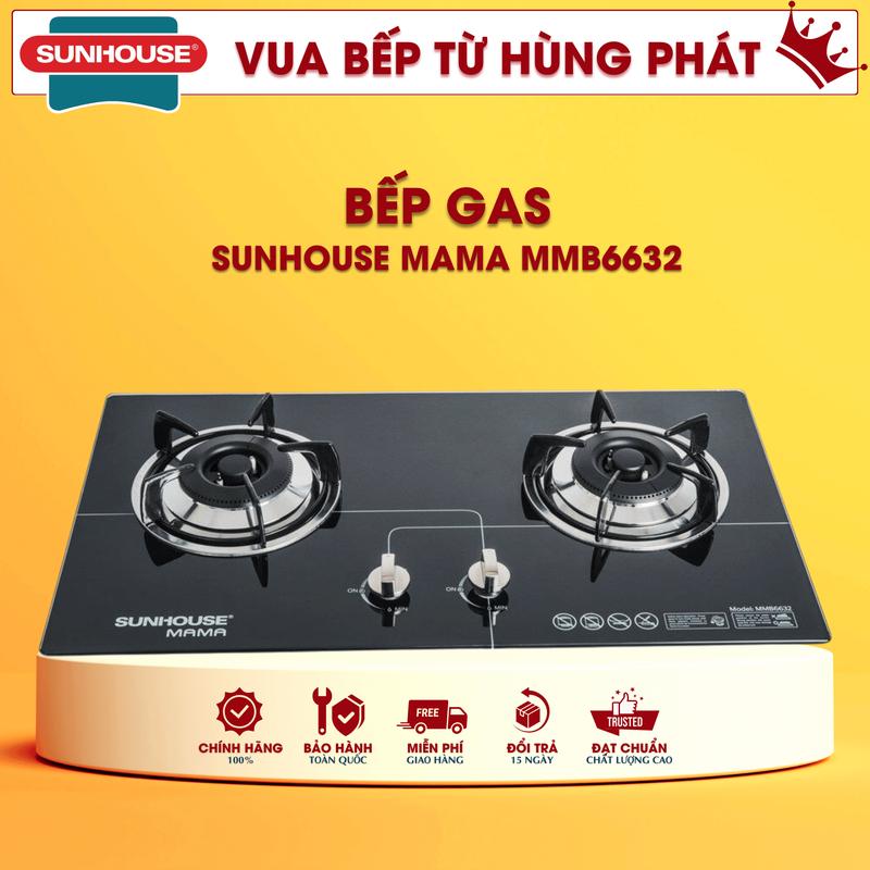 Bếp Gas Âm Kính SUNHOUSE MAMA MMB 6632, Tiết Kiệm Gas, Mặt Kính Chịu Lực Tốt, Đánh Lửa IC Cho Tia Lửa Nhanh